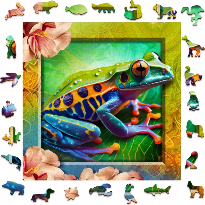 Drewniane puzzle Kolorowa żabka 250 elementów