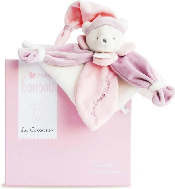 Zestaw prezentowy Doudou – różowy pluszowy przytulaczek miś 24 cm