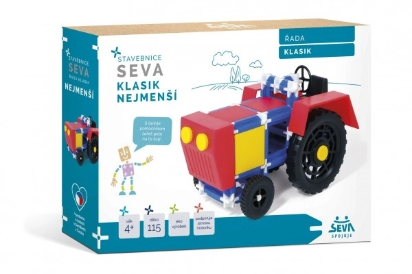 Klocki konstrukcyjne SEVA KLASIK Najmniejsze plastikowe 115 szt. w pudełku 31,5x16,5x7,5cm
