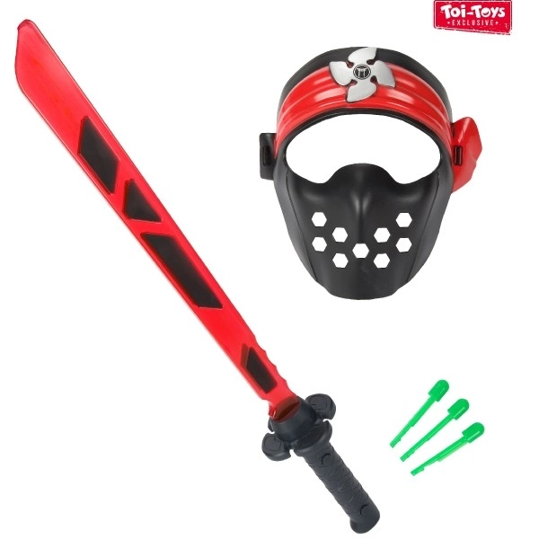Zestaw ninja miecz + maska + strzałki z dźwiękiem i światłem