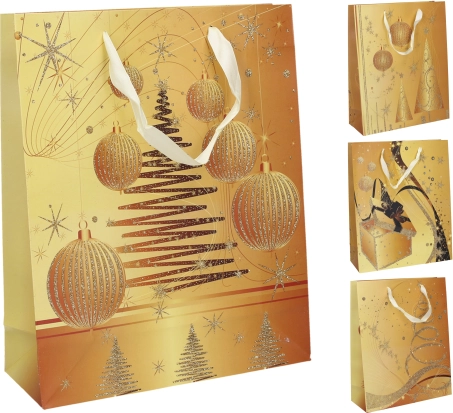Torebka prezentowa L 30 × 41 × 12 cm – motywy świąteczne