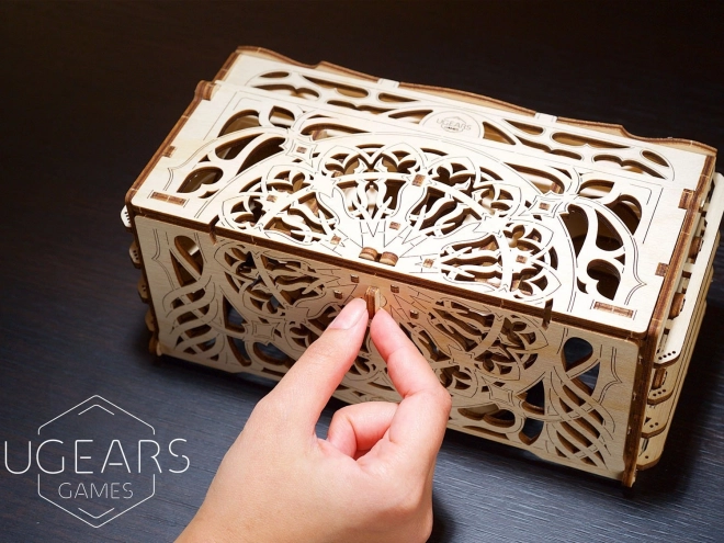 Kaseta na karty kolekcjonerskie Ugears 3D drewniane mechaniczne puzzle