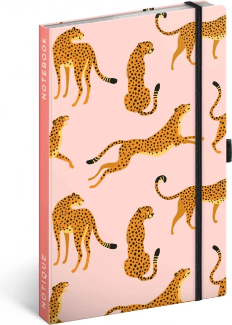 Liniowany notes z motywem lamparta NOTIQUE 13 × 21 cm