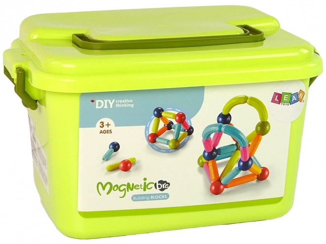 Magnetyczne klocki w walizce - 70 elementów