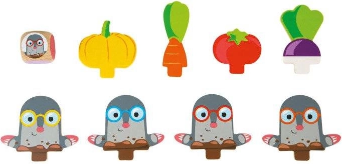 Kolorowe figurki kretów