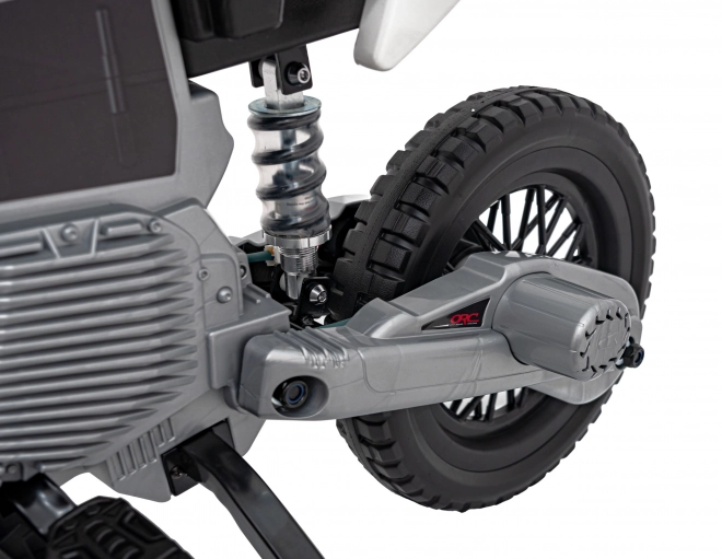 Różowy dziecięcy motocykl elektryczny z panelem audio i funkcją wolnego startu