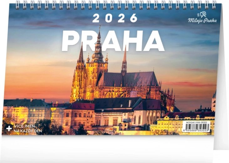 Kalendarz biurkowy Praga 2026