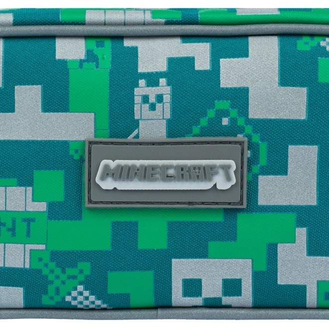 Piórnik Minecraft Turkusowy i Zielony Wzór Pikselowy