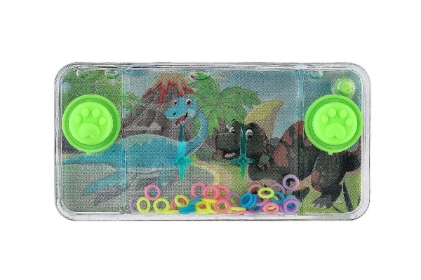 Wodna gra łamigłówka 11x6cm plastik dinozaur 4 rodzaje 24 szt. w pudełku