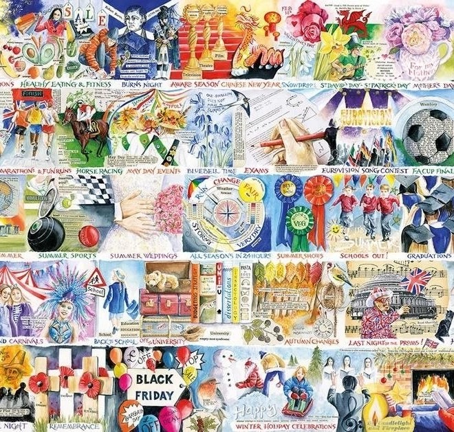 Puzzle Rok spędzony w Wielkiej Brytanii 1000 elementów
