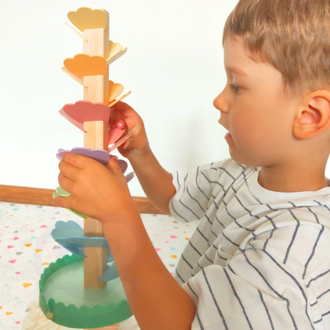 Drewniana spiralowa wieża Tooky Toy dla dzieci