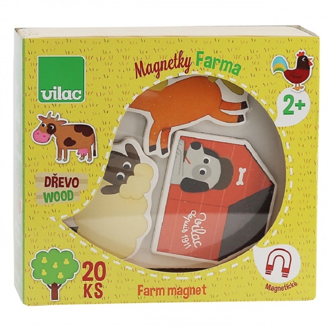 Magnesy drewniane farma Vilac - 20 sztuk