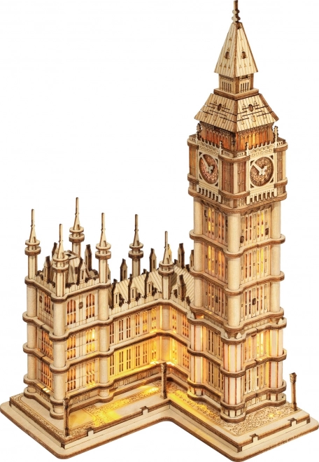 RoboCzas drewniane 3D puzzle wieża zegarowa Big Ben świecąca