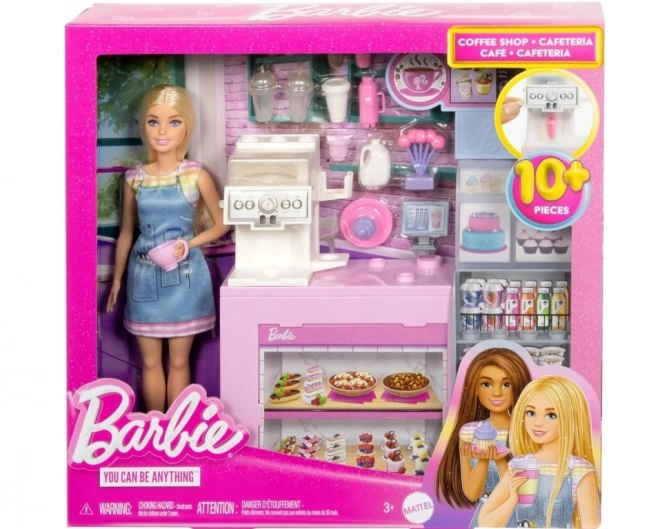Barbie baristka w kawiarni