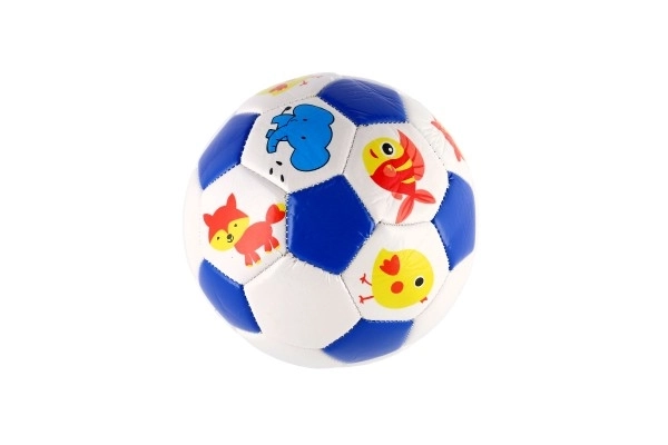 Piłka nożna mała junior nadmuchiwana szyta 15cm skóra w siatce