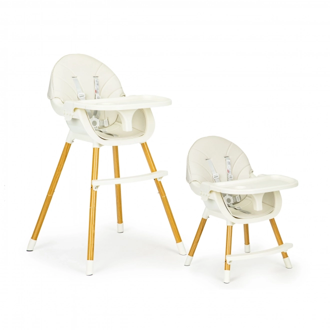 ECOTOYS Krzesełko do karmienia 2w1 Beżowe