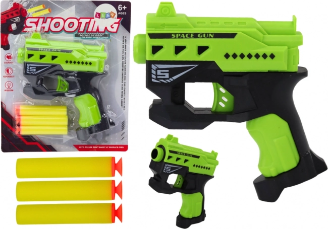 Mini pistolet na piankowe strzałki z przyssawkami zielony