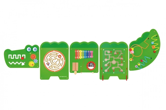 Drewniany panel ścienny Montessori - krokodyl