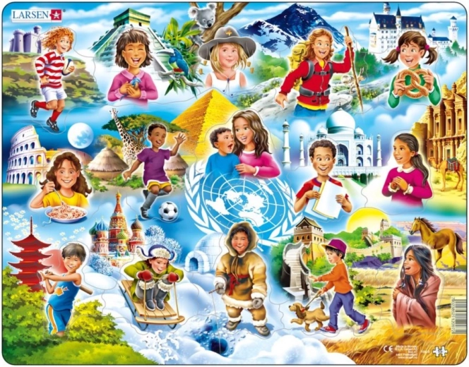 LARSEN puzzle Dzieci na świecie 15 elementów
