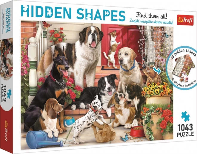 Ukryte kształty puzzle pies zabawa