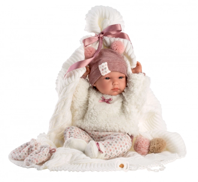 Llorens 63576 NEW BORN HOLČIČKA - realistyczna lalka niemowlę z całkowicie winylowym ciałem - 35 cm