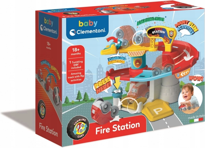 Clementoni Baby autogaraż Tumbling Cars – remiza strażacka