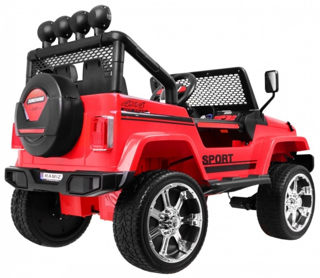 Czerwone dziecięce elektryczne auto Raptor Drifter z napędem 4x4