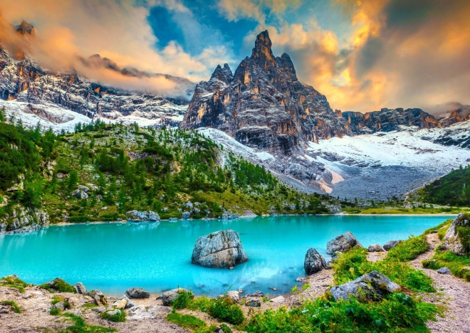 ENJOY puzzle – jezioro Sorapis, Dolomity (Włochy), 1000 elementów