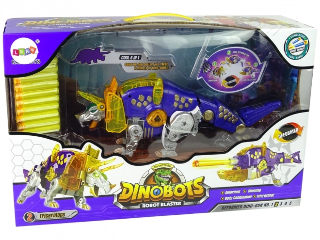 Dinobots robotyczna strzelanka Fioletowy Triceratops z celem