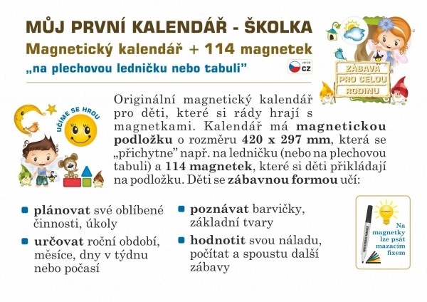 Magnetyczny kalendarz - Przedszkole 114 magnesów