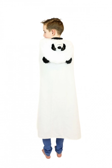 Cozy Noxxiez BL823 Panda - ciepły koc z kapturem z motywem zwierząt i kieszeniami na łapki