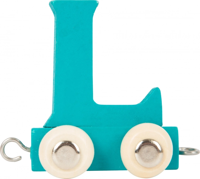 Small foot drewniany wagonik – kolorowy alfabet litera L