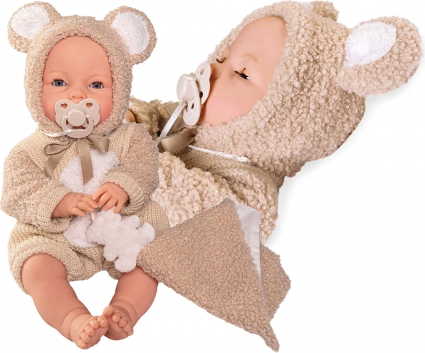 Mrugające niemowlę z dźwiękami i miękkim ciałem 37 cm