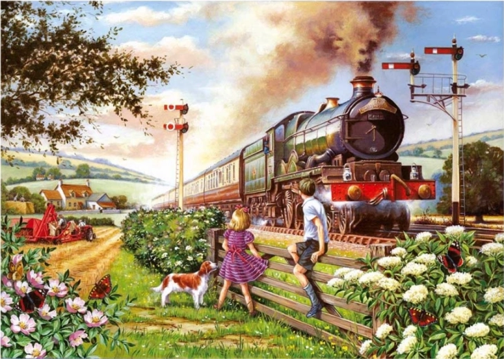 HOP puzzle kolejowe dzieci 500 elementów