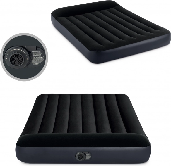 Materac dmuchany z wbudowaną pompą i poduszką INTEX 191 × 137 × 25 cm Dura-Beam