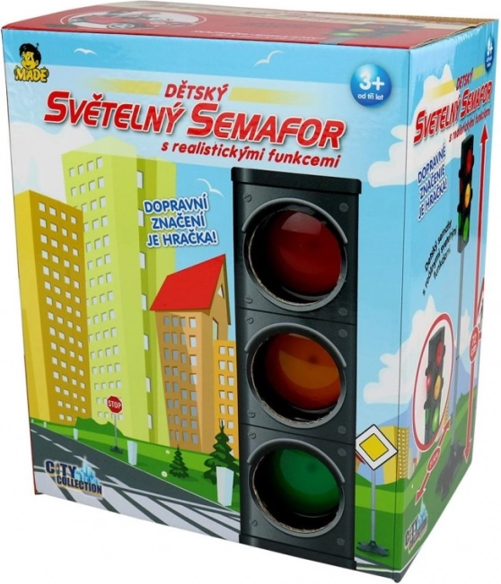 Sygnalizator świetlny na baterie z realistycznymi funkcjami