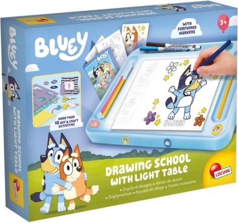 BLUEY podświetlany stolik do rysowania A4 z szablonami