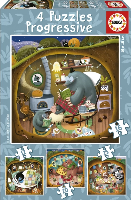 Puzzle Leśne historie 4w1