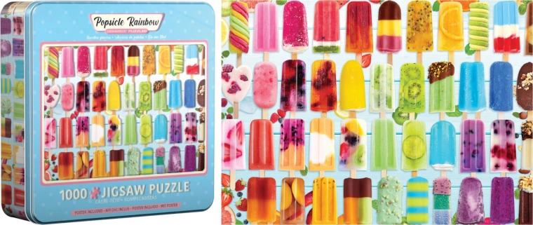EUROGRAPHICS Puzzle Tęczowe lody 1000 elementów w metalowym pudełku