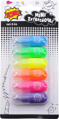 Mini zakreślacze – zestaw 6 kolorów