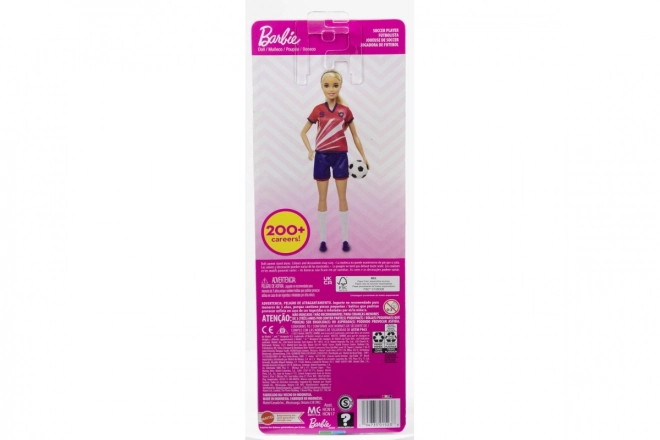 Lalka Barbie piłkarka w czerwonym stroju