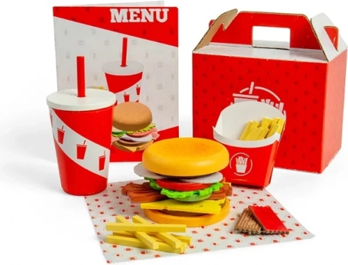 Bigjigs Toys Zestaw Burger i Frytki dla Dzieci