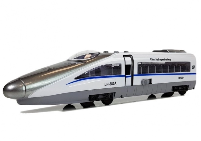 Pociąg Pendolino z białym naciągiem, z dźwiękiem i światłami