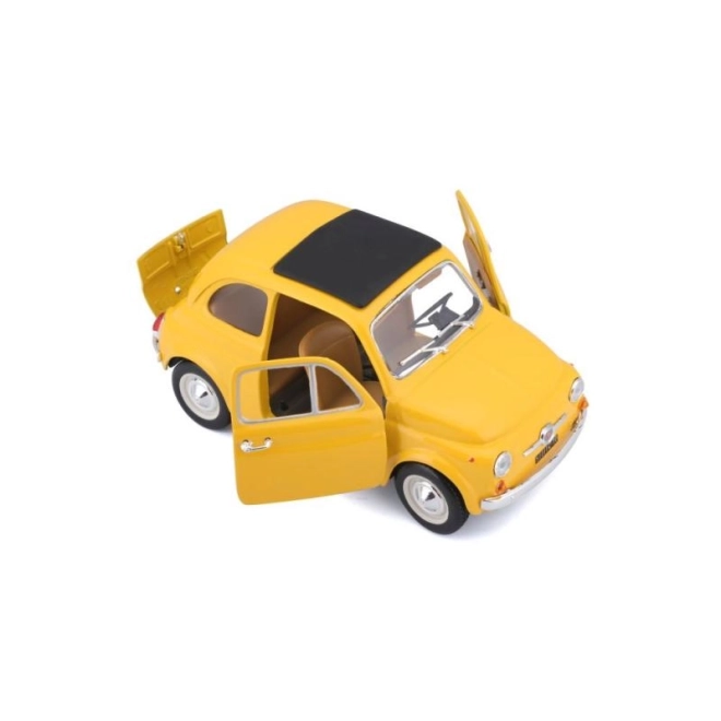 Model Bburago samochodu Fiat 500 F 1965 żółty 1:24