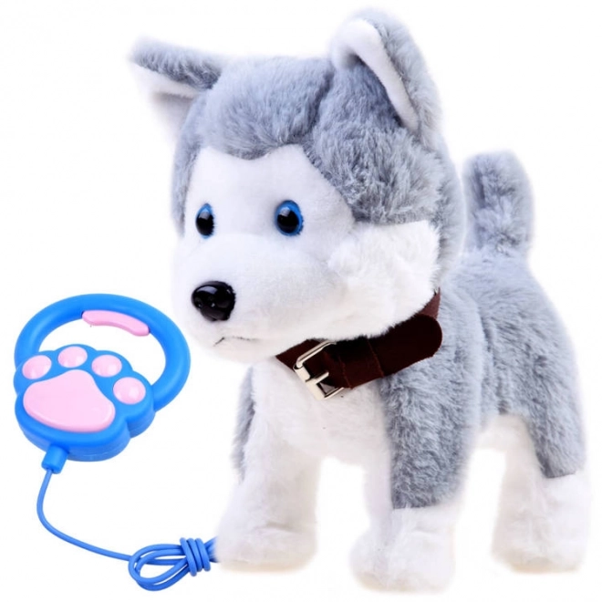 Interaktywny piesek Husky na smyczy