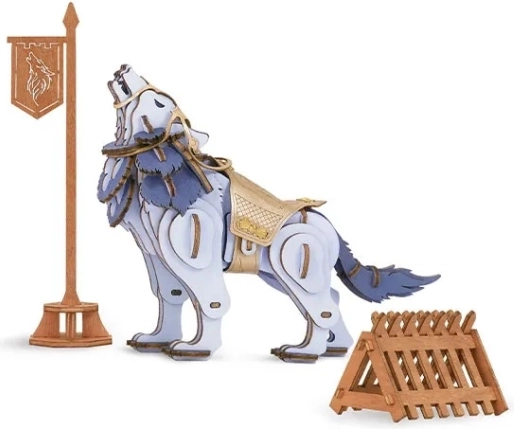 3D Drewniane Puzzle Wilk Wojownik