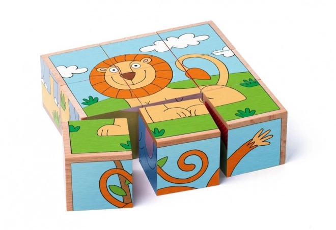 Kostkowe puzzle egzotyczne zwierzęta
