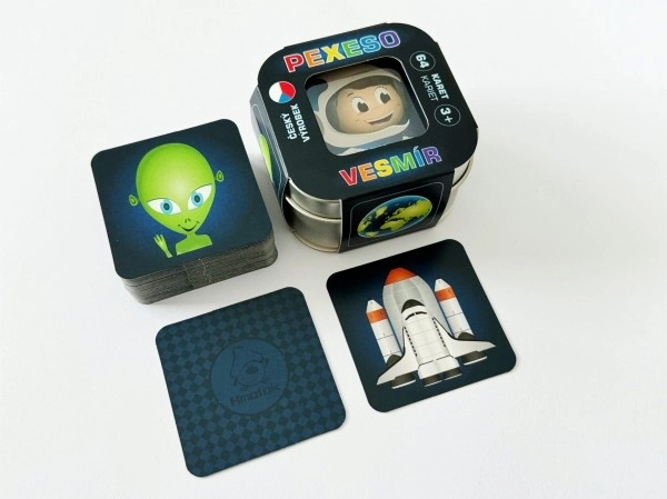 Pexeso Kosmos 64 karty w metalowym pudełku 6×6×4 cm