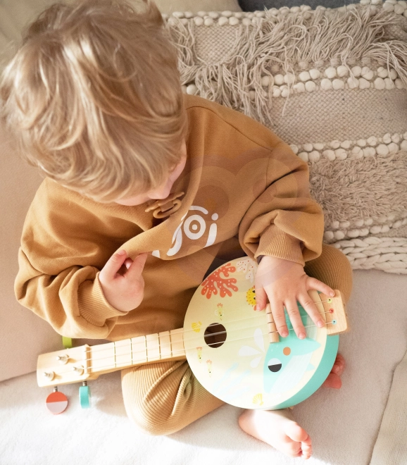 Drewniane banjo dla dzieci z motywem morza