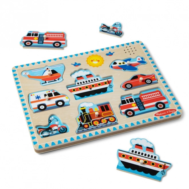 Puzzle dźwiękowe - Pojazdy - Muzyczne zagadki